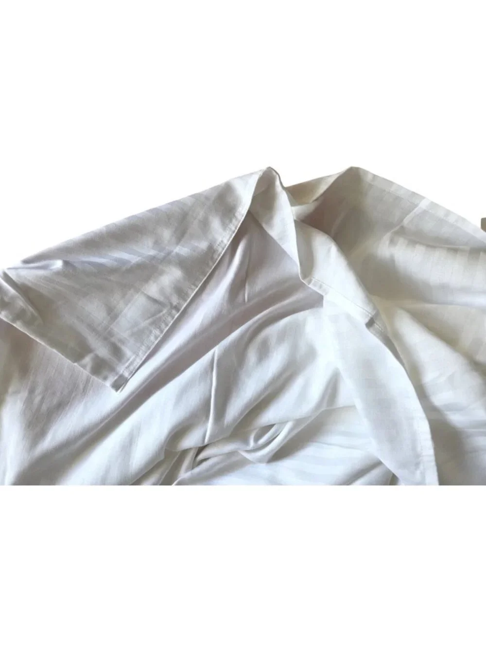 Sobel Westex White King Duvet Cover 320 Cotton Blend Strip Pattern Hotel Quality
